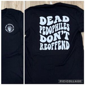 Bella Canvas Black Graphic Tee dead pedophiles don’t reoffend